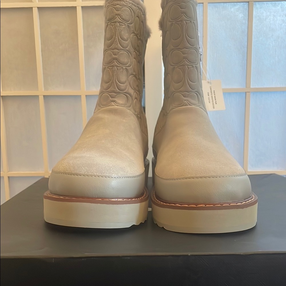 Coach Women's Gray Suede Ankle Boots - Picture 5 of 9